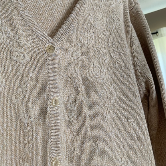 Vintage Traditions Cottagecore Cotton Knit Cardigan Sz XL Petite - Picture 5 of 10